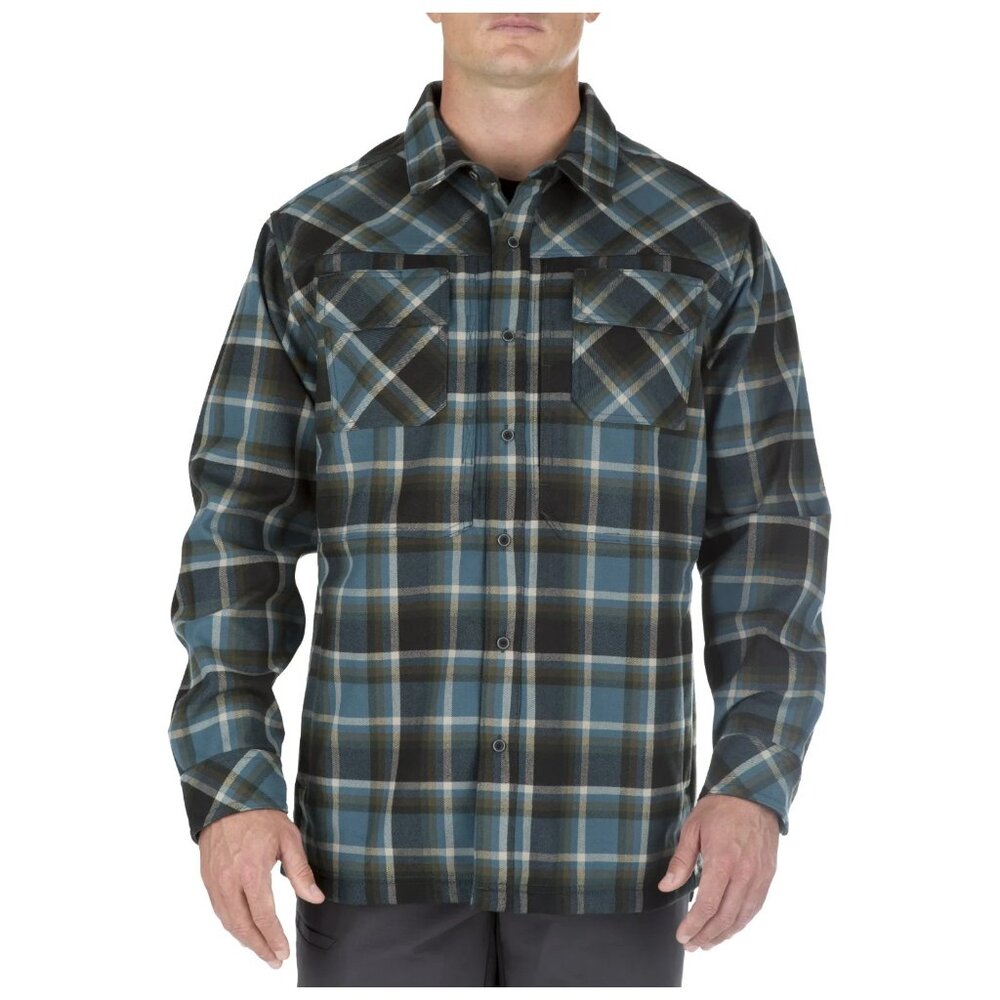 5.11 TacticalFirecracker Flannel Jacket Mens Size L Lined Plaid Green/Blue